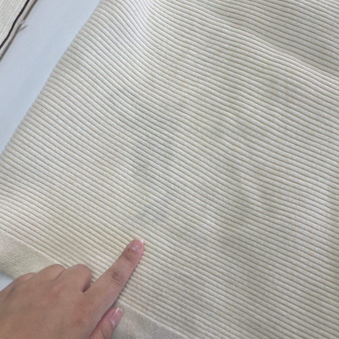 Love, Whit by Whitney Port Sweater Womens X Small Cream Crisscross Ribbed Knit