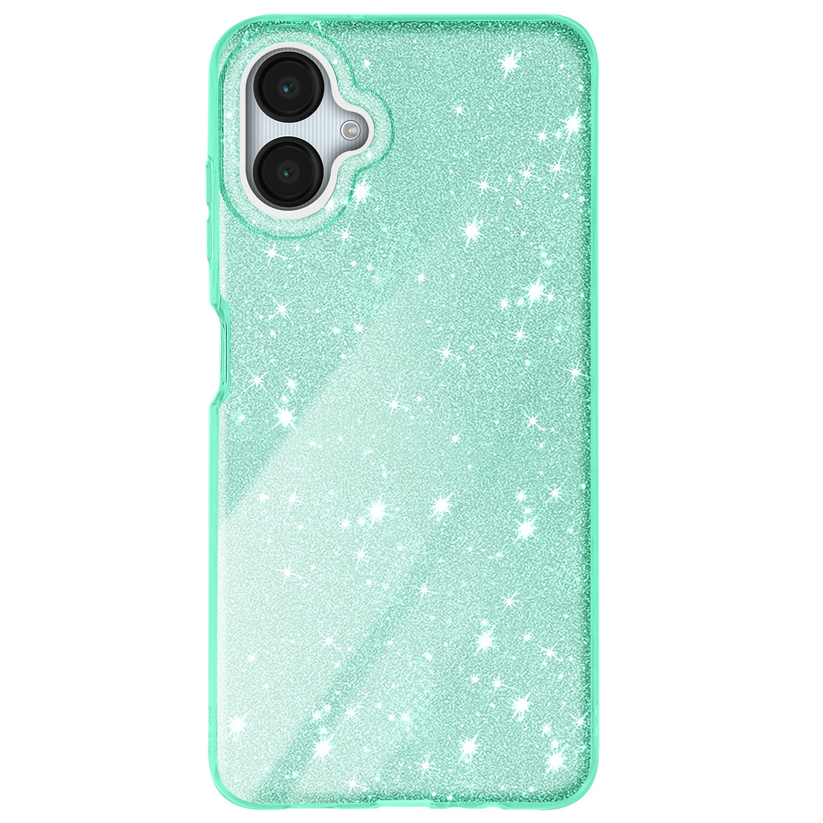 Coque Galaxy A06 antichoc silicone vert à paillettes - 2