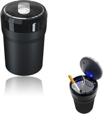 Car Ashtray, Portable Smokeless Cylinder Cup Holder As Size: LargeColor: Black