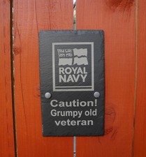 Royal Navy Grumpy Old Veteran slate wall plaque / door sign