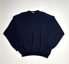 VTG Tultex Navy Blank Fleece Crewneck Made In USA Pullover Sweatshirt Mens XL