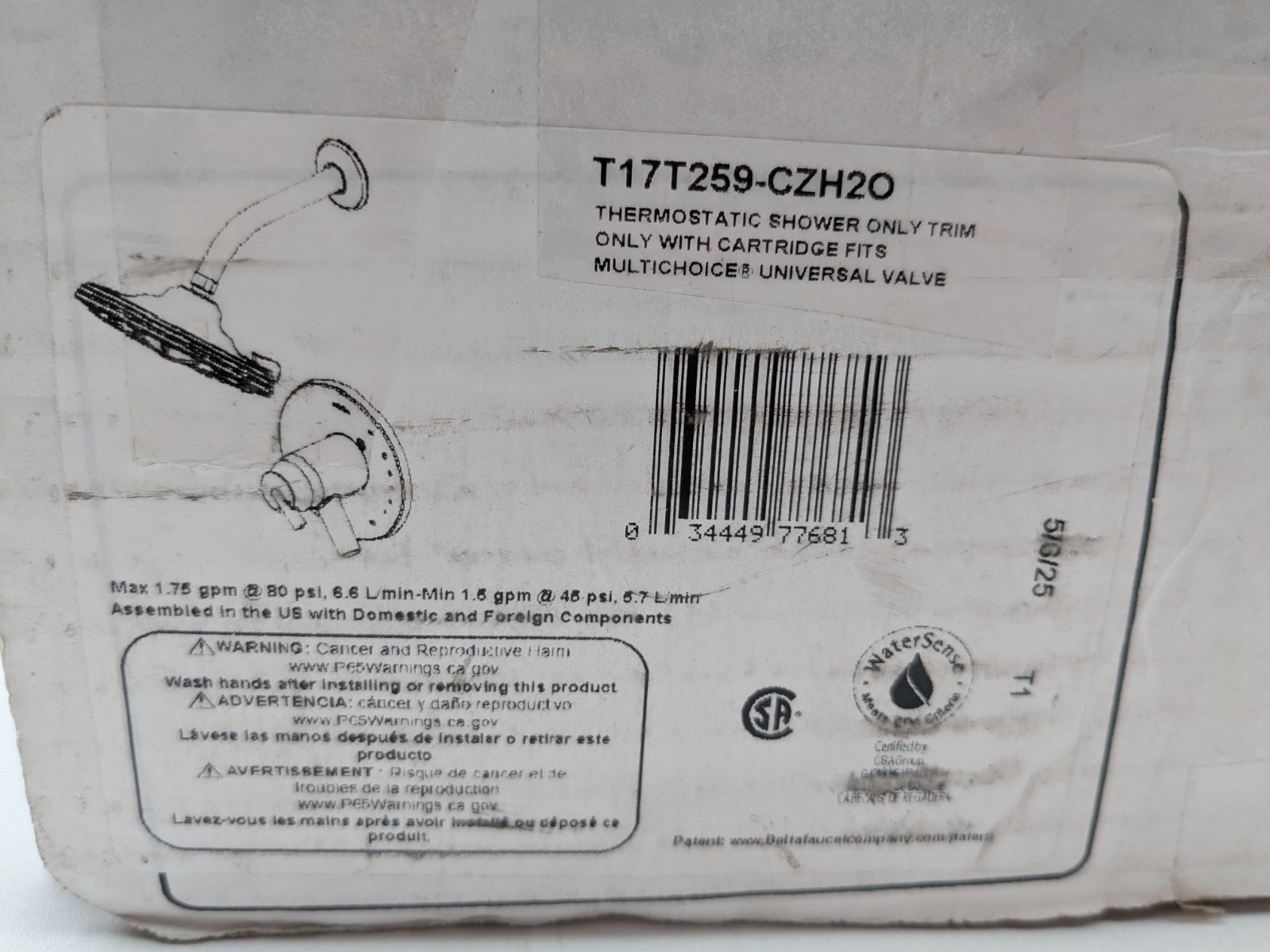 READ Delta Trinsic Tempassure 17T Series Dual Funct. Thermostatic Shower T17T259