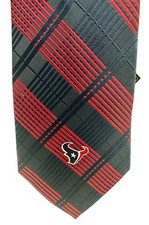 NFL Mens Houston Texans Striped Polyester Sports Neck Tie