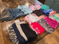 Assorted Girls 7-12T Clothes Lot Bundle - Shorts, Leggings, T-Shirts, Overalls