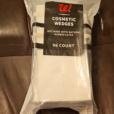 Walgreens Cosmetic Wedges 96 Count Latex-Free Reusable White Bulk