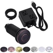 Sink Top Garbage Disposal Air Switch Kit with Dual Outlet, UL Listed, Oil Rub...