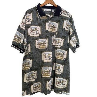 KT Golf All Over Print Golf Scene VTG Dadcore Sz 3X Retro Golfing