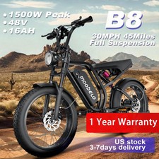 Moobelo 20" Fat Tires Electric Bikes for adults 48V 16Ah 1500W 31 MPH 7-Speed US