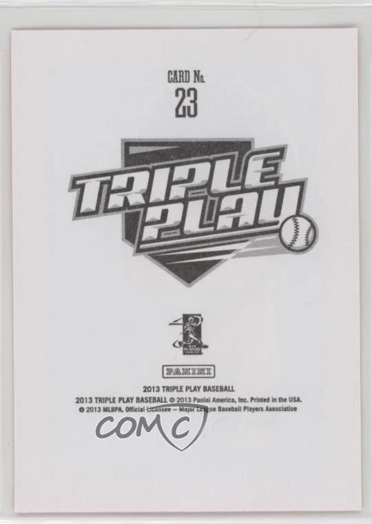 2013 Panini Triple Play Player Stickers Red Border Jarrod Parker #23 - Image 2 of 2