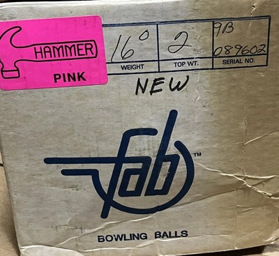 fab Pink Hammer Urethane 16 lb Bowling Ball New in Original Box | eBay