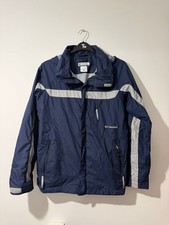 Columbia Youth giacca impermeabile con cappuccio e zip intera taglia XL 18/20 blu navy 