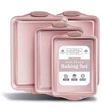 Nonstick Stackable Bakeware Set - Heavy Duty, Durable, Easy Release Baking Se...