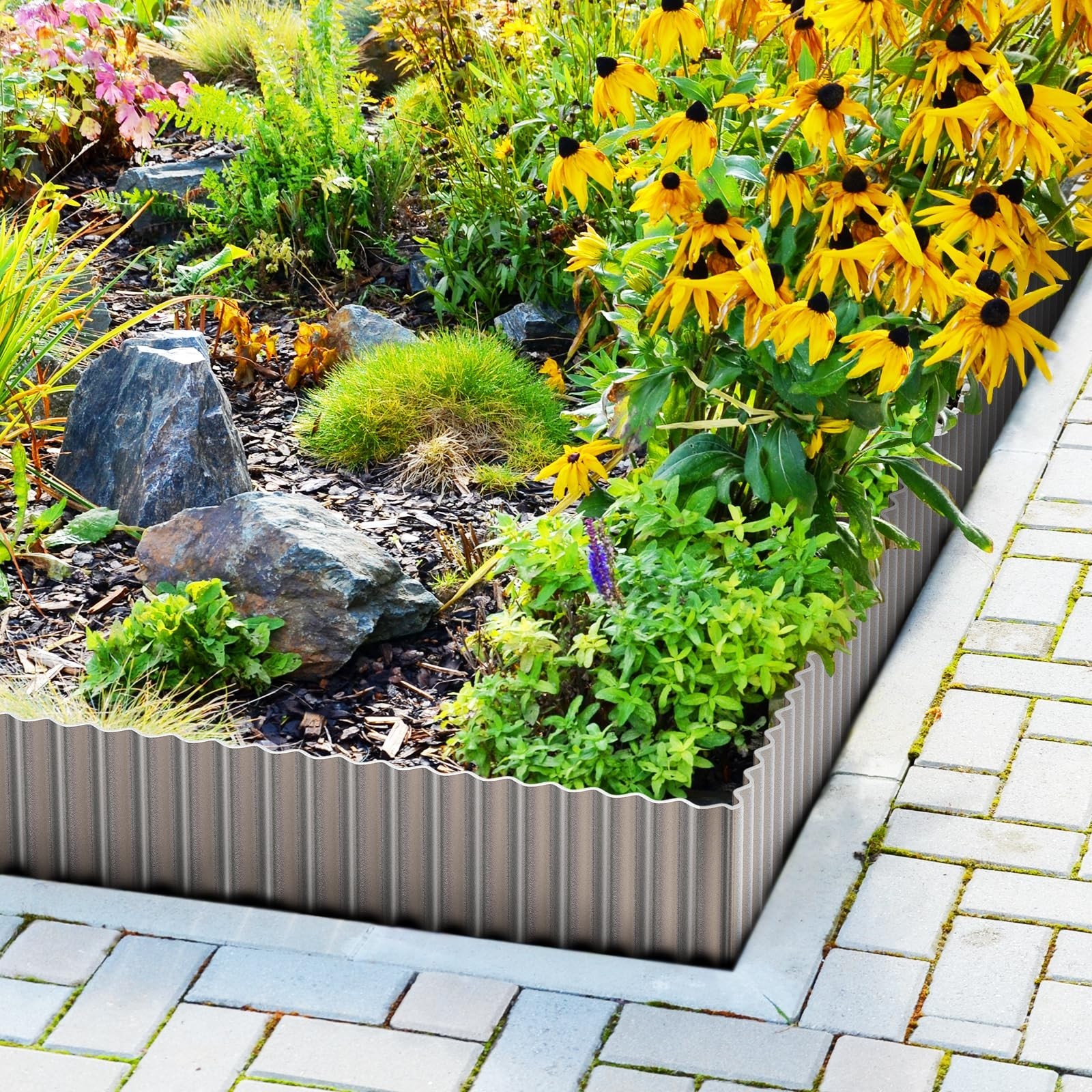 LAVEVE Corrugated Metal Garden Edging 8" x 10Ft, Landscape Edging Border for ...
