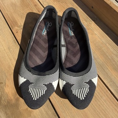 Skechers Cleo Wham Air-Cooled Memory Foam Ballet Flats Stretchy Fabric Size 7