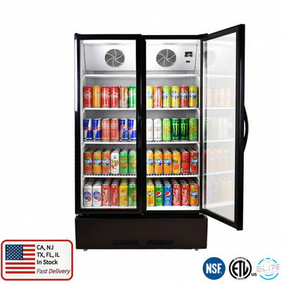 NEW 38'' Commercial 2 Glass Door Merchandiser Refrigerator Display Cooler 21 Cu