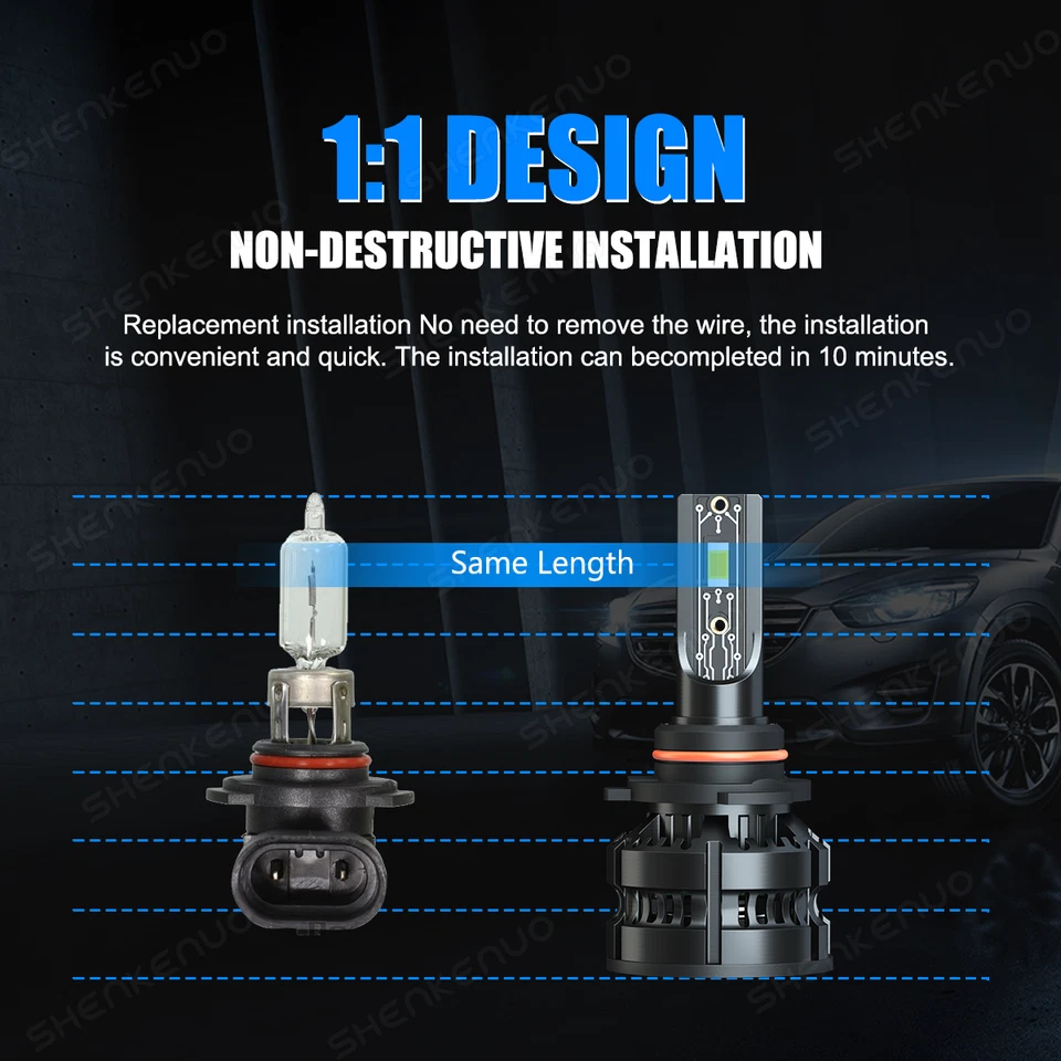 For 2007-2012 Lexus ES350 -6pc Front LED HID Headlight High Low & Fog Light Bulb - Image 4 of 4