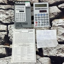 Sealed New Vintage Casio HS-8L High Power Solar Cell Electronic Calculator
