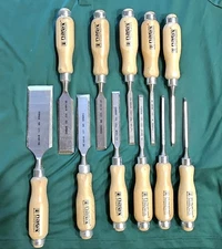 Narex 11-piece Bevel Chisel- Metric Size: 50, 32, 26, 20, 16, 12, 10, 8, 6, 4, 3