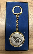 Hit USA Lucky Elephant Keychain Fob Vintage Rare Gold Silver 3D Charm NEW