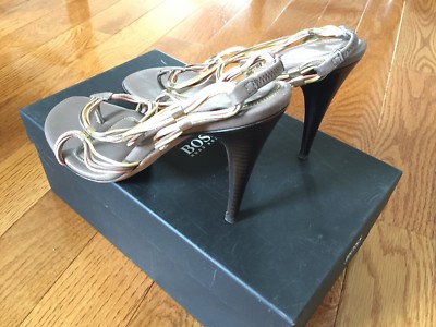 Hugo Boss Strappy Sandals, Italian Leather, Size 39 1/2