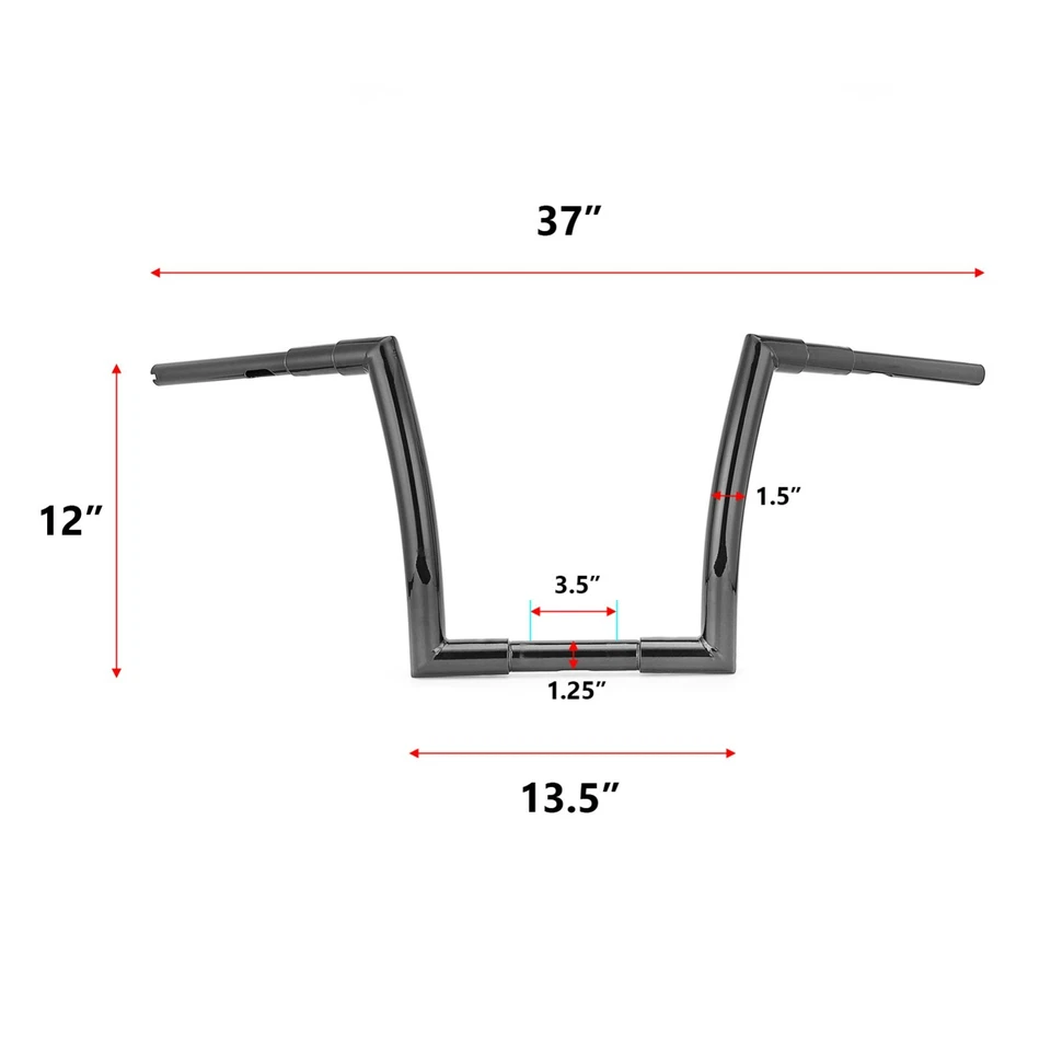 1-1/2" Fat APE Bar Rise 12" MONSTER HANGER Handlebar For Harley 15-23 Road Glide - Image 4 of 4
