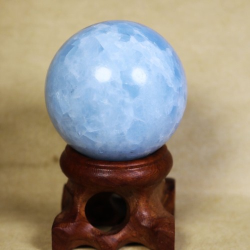Natural Polished Blue Celestite Quartz Crystal Gem Sphere Ball Specimen / Stand - Picture 3 of 14
