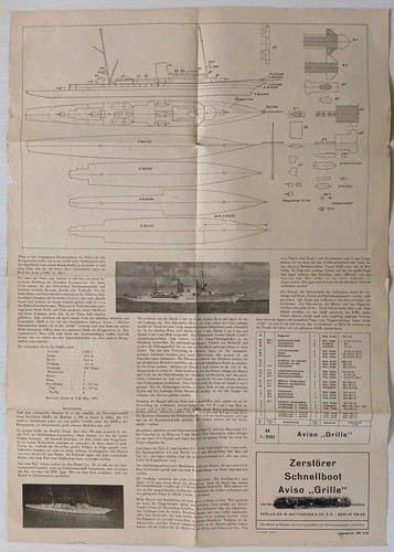 Verlag Dr.M.Matthiesen Baubrief Zerstörer Schnellboot Aviso Grille Gebraucht - Bild 2 von 3