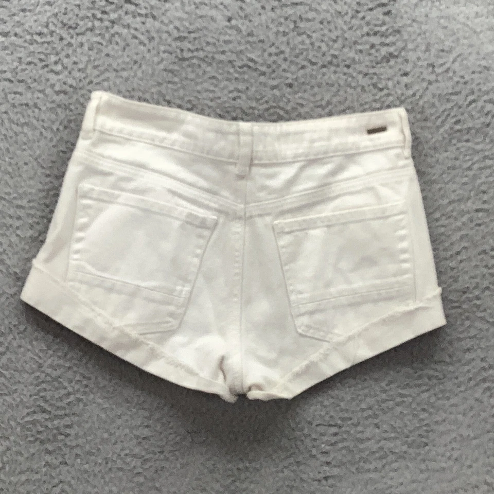 Pantalones Cortos Vaqueros KENDALL KYLIE Blancos Talla 26 Cremallera Botón Cortes Playa Verano Foto 2 de 4