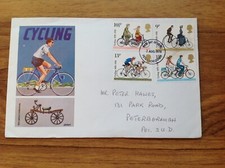 GB Cycling First Day Cover 1978, Peterborough pmk. Free UK Postage