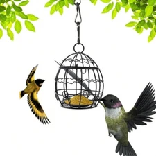 Bird Feeder, Suet Ball Feeders for Outside Hanging, (Black,1 pcs)