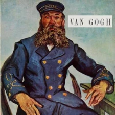 VAN GOGH ART PRINT VINTAGE 1954 COLOR LITHOGRAPH ITALY POSTMAN ROU IMPRESSIONIST