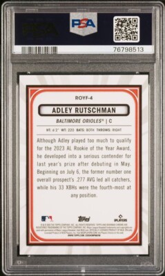 2023 Bowman Chrome #ROYF4 Adley Rutschman PSA 10 Baltimore Orioles