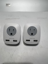 2 Pack Vintar UK Ireland Travel Plug Type G Power Adapter with 2 USB Chargers
