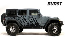 Vinyl Decal Mud Burst Wrap Kit For Jeep Wrangler Rubicon 2007-2016 Matte Black