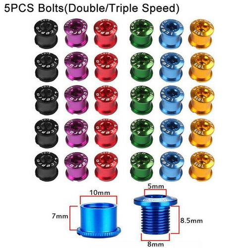 Bulloni bicicletta US Alluminio MTB Strada BMX Singoli Doppi Tripli Viti 4/5pz - Foto 14 di 14