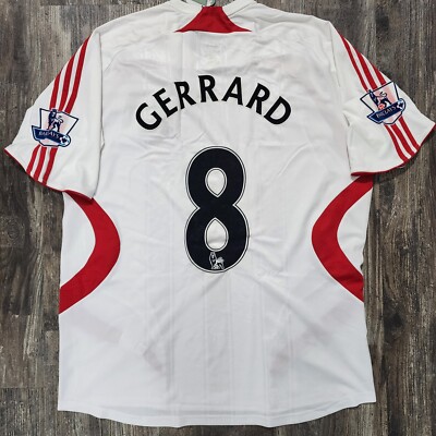 2008 Adidas Liverpool Away Soccer Jersey Steven Gerrard Men XL
