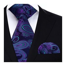 Paisley Ties for Men Extra Long XL, 63 inches length Blue  Green  Purple