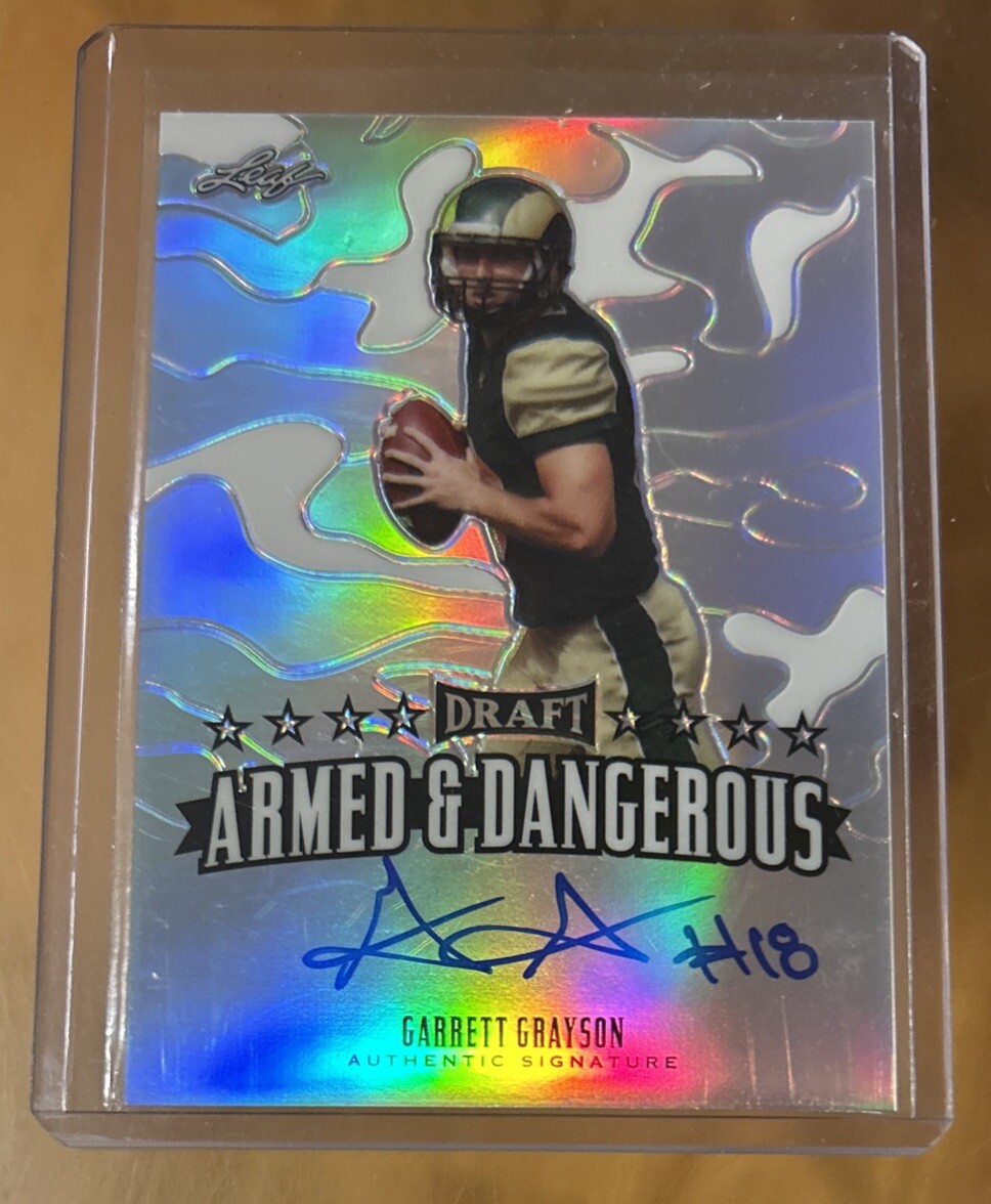 Garrett Grayson Leaf Metal Draft Armed & Dangerous Autographs #ADGG1 Silver Prismatic