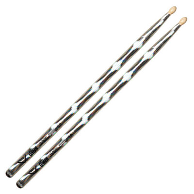 Vater Color Wrap 5A Silver Optic Drum Sticks