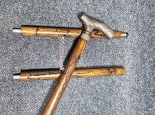 Antique Brass Head Derby Edwardian Style Ladies Choice Wooden Walking Stick Cane