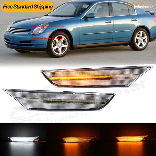 Luz marcadora lateral LED Switchback blanca ámbar para Infiniti G35 secuencial 2003-06 - Imagen 1 de 9
