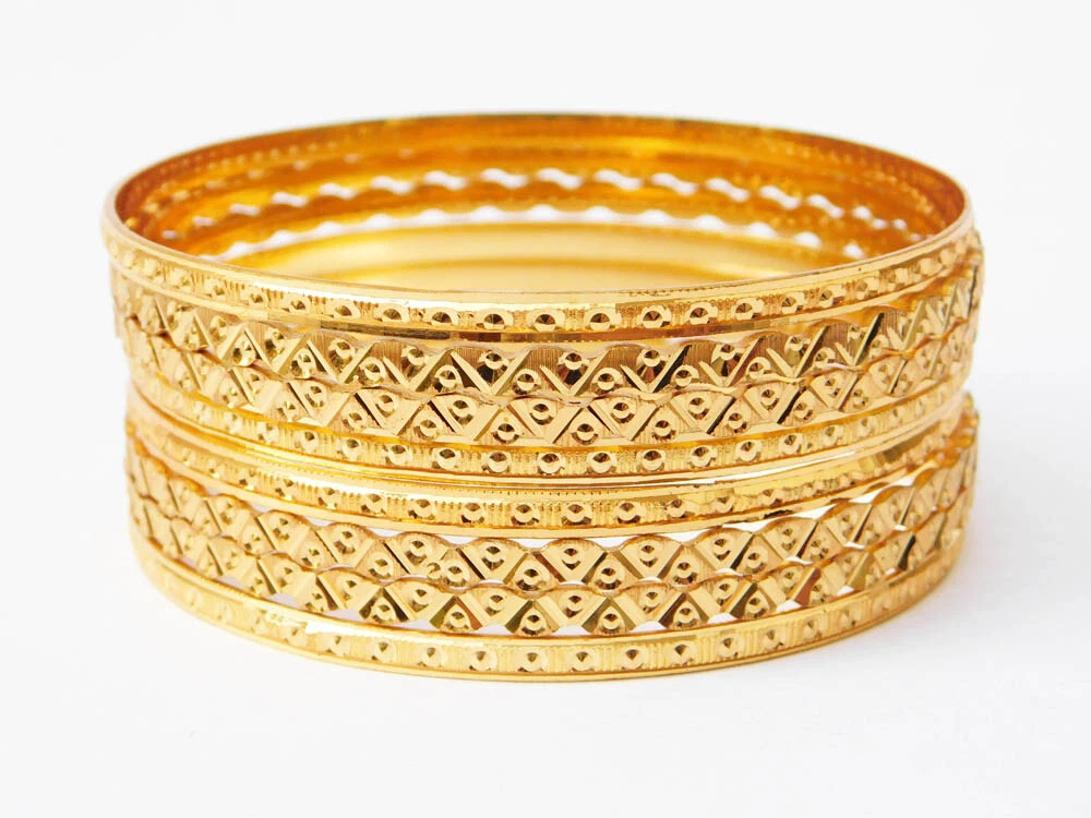 Indian Bangles Set Gold plated Bracelets Set Churi Ethnic Traditional Jewelry 81