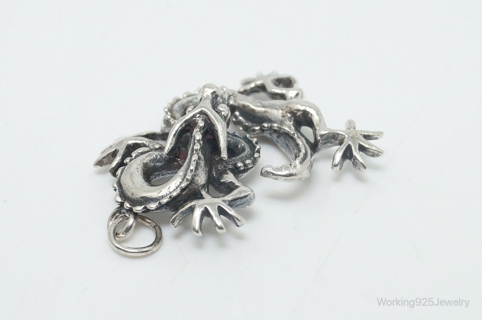 Vintage Dragon Sterling Silver Necklace Pendant - image 6