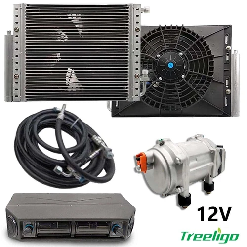 12V Universal Underdash Car Air Conditioner Kit Compressor Heat&Cool Evaporator - Picture 1 of 15