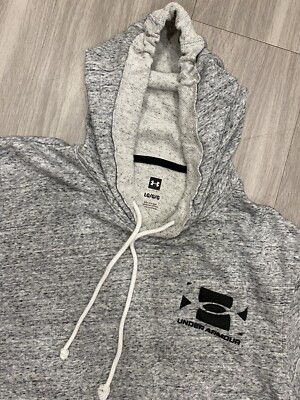 Under Armour Mens Large Sleeveless Logo Hoodie Heather Gray L