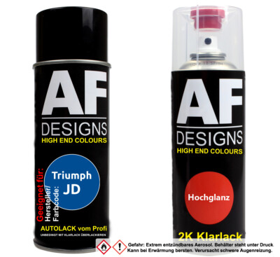 Motorradlack Spraydose Set  Triumph JD Caspian Blue Metallic Basislack 2K Klarla