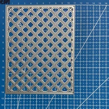 Grid Background Rectangle Frame Metal Die Cuts, Garden Trellis Panel Cutting Die