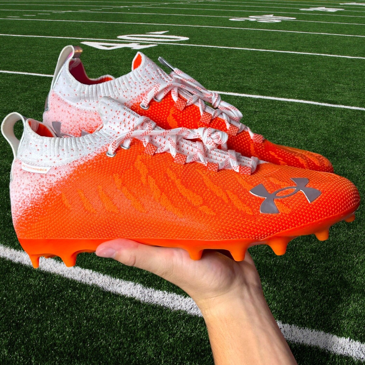 Orange Under Armor Spotlight Lux Mc Cleats NEW MEN'S UNDER ARMOR