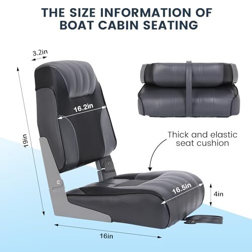 2pcs/set Boat Seat High/Low Back Folding Fishing Boat Seat Chair Sponge Padding