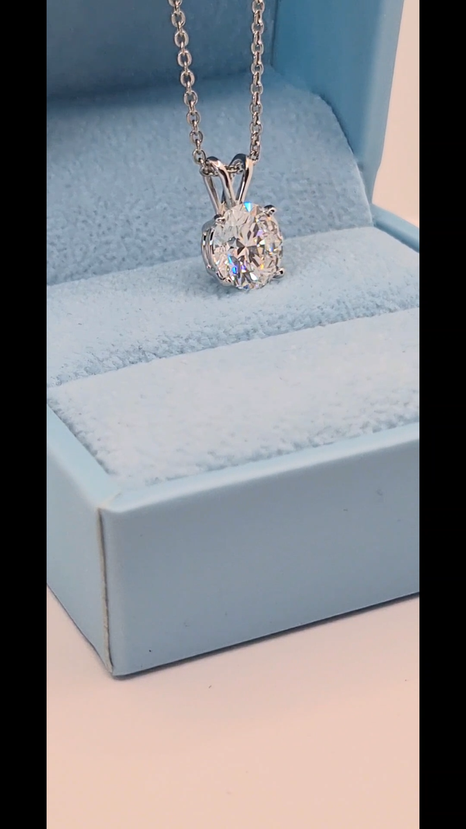 2.00 Ct D VS1 Round Lab Grown Diamond Pendant 14k Yellow